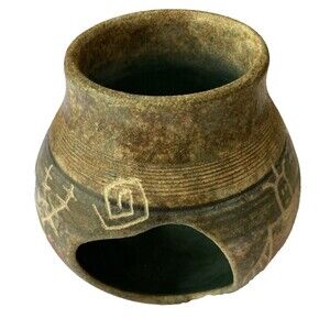 Pat and Olin Powers SIGNED Ceramic Art Pottery 2004 Folk Art Multicolored